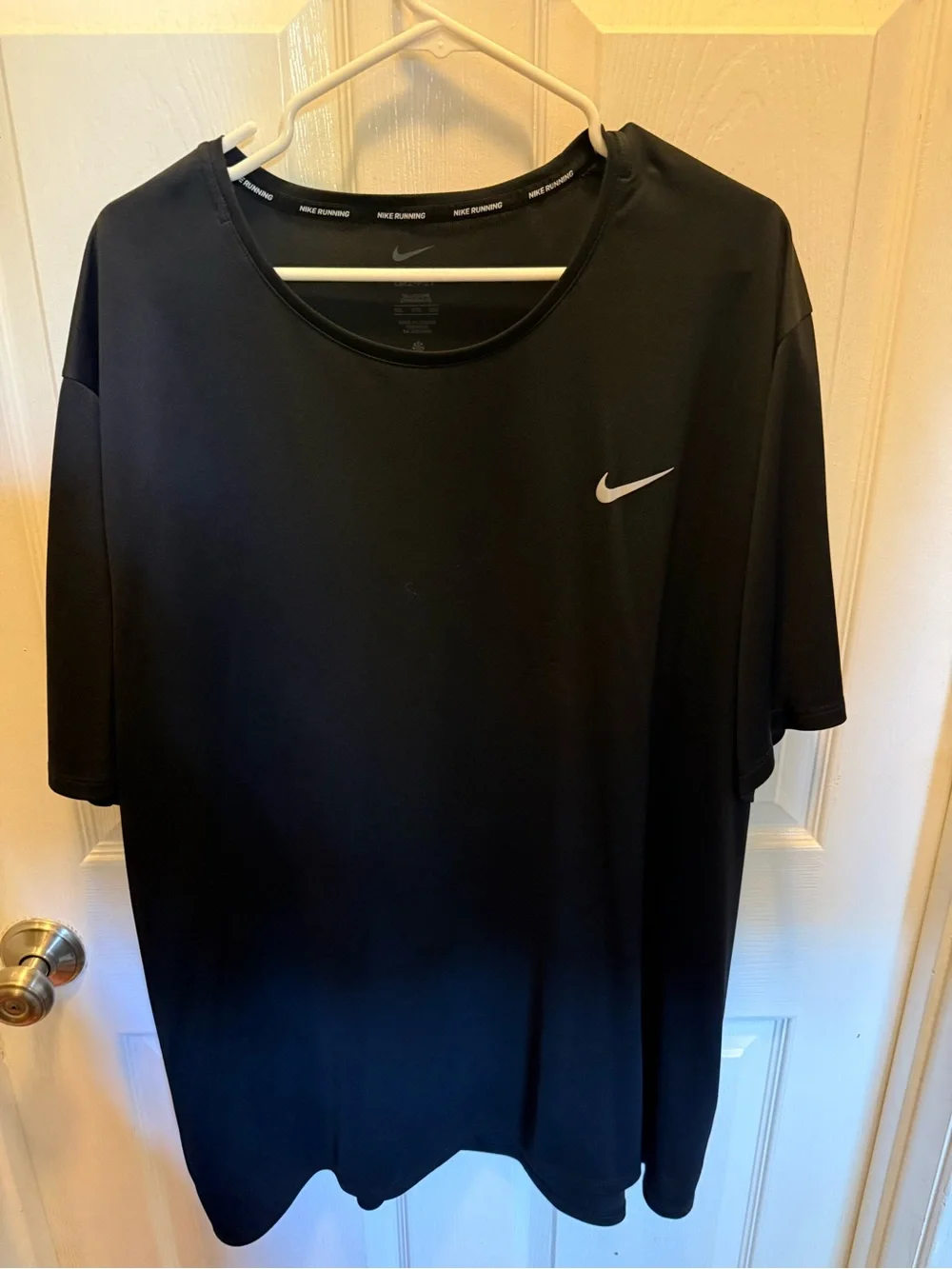 Nike Black Short-Sleeve Running Tee with Reflective Swoosh
